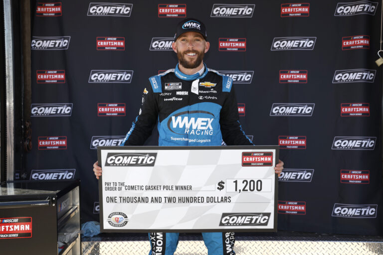 ROSS CHASTAIN wins the Pole Award for the XPEL 225 in Austin, TX, USA.